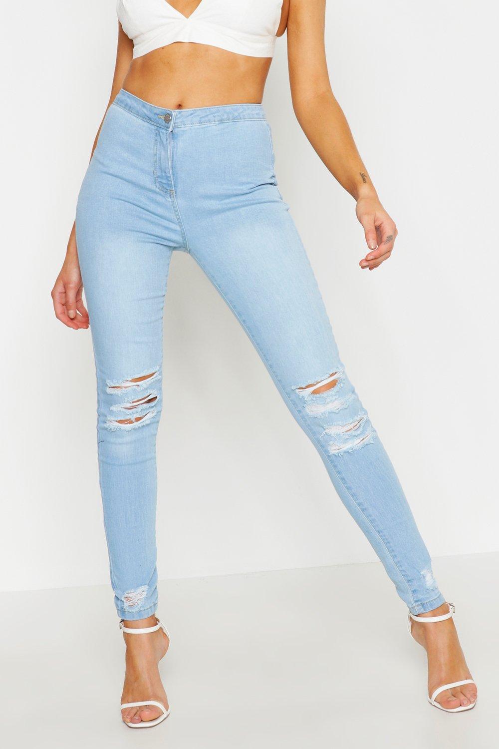 High waisted hot sale distressed jeggings